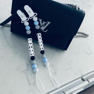 Hand made baby customized pacifier clip